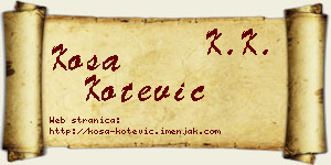 Kosa Kotević vizit kartica